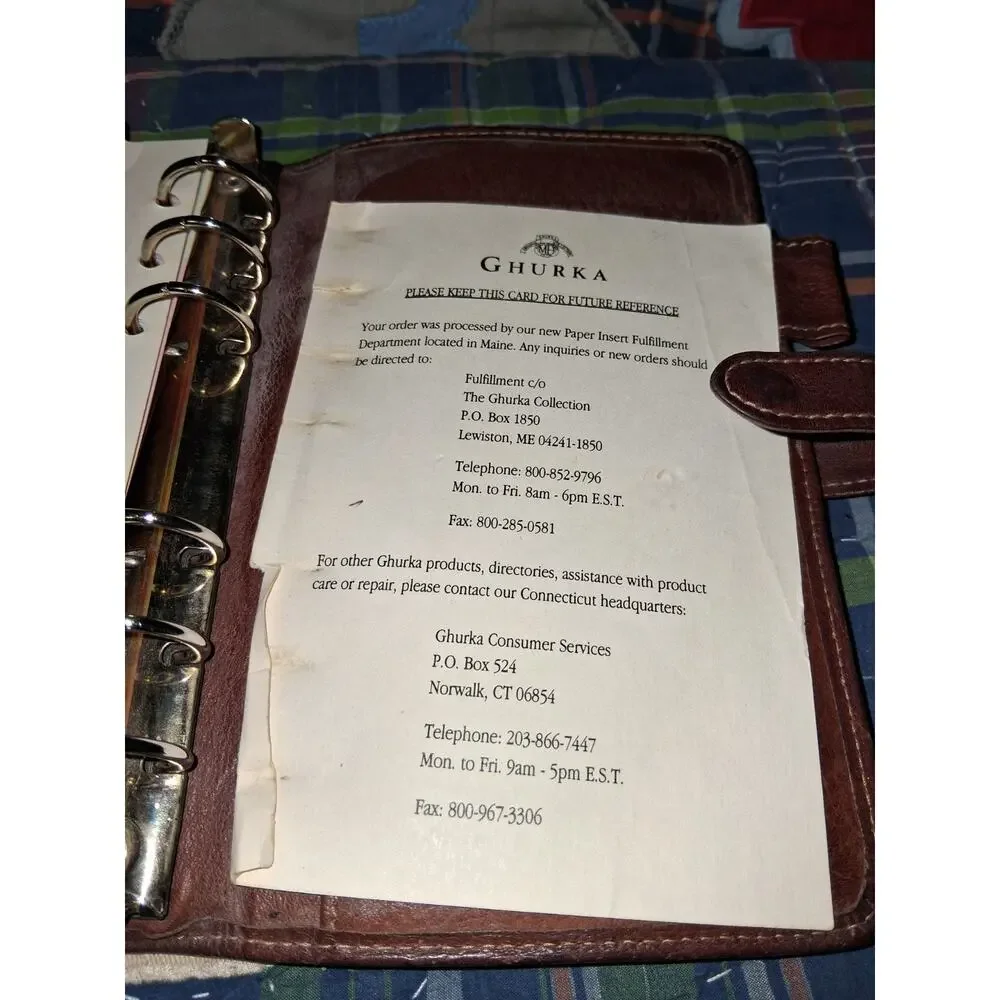 VTG Ghurka Original Collection Leather Agenda Ring Binder Organizer Planner...